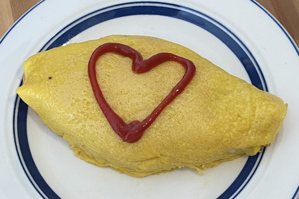 卵なしオムライス ハート
